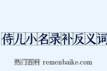 侍儿小名录补反义词是什么意思的图片
